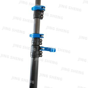 Easy to handle carbon fiber pole combining high flexural strength and corrosion