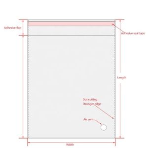 Convenient OPP Poly Bag Transparent Opp Plastic Bag With Self Adhesive Strip
