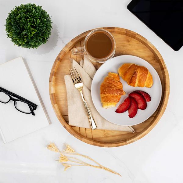 Customized Round Bamboo Circular Tray Serving For Kitchen Living Room Decoration