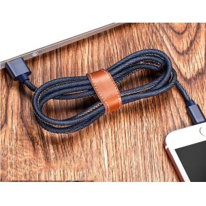 Blue Jean Braided Apple Lightning Cable 3.3ft Fast Transfer For IPhone X 8 7 6S