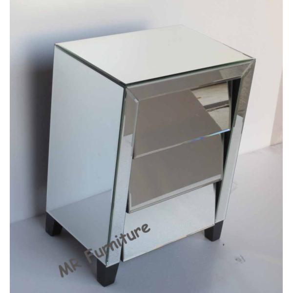 Cant Three Drawers Mirror Night Stand Cabinet Table for Bedroom Furniture