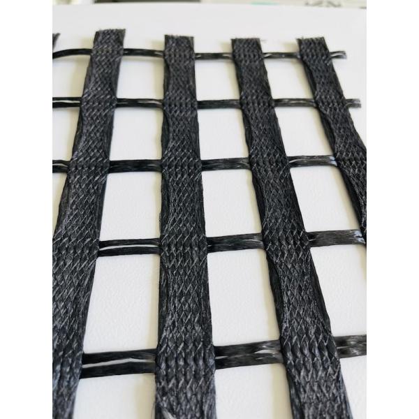 Buy Biaxial PET Grid 300-300 Woven Coated Polyester Geogrid For Railway Foundation  Reinforcement at wholesale prices