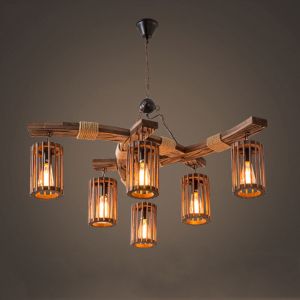 Industrial Vintage American Boat Wooden Chandelier Hot Pot Shop Restaurant Bar