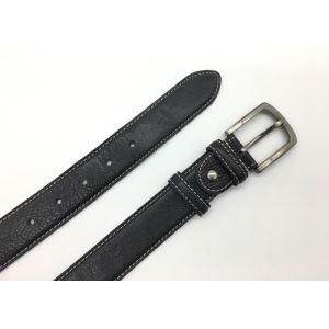 Pin Buckle Black Mens Leather Dress Belt For Jeans