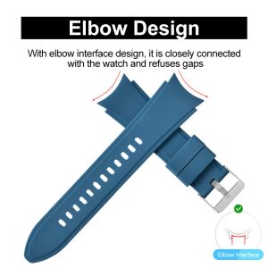 Soft 20mm width Silicone Watch Straps Elbow Quick Release Design