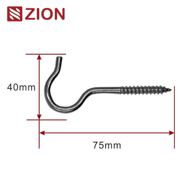 ZCHK-04 FTTH Screw-in Hook Eye Bolt | Ceiling Hook Screw Hanger with Open Hook