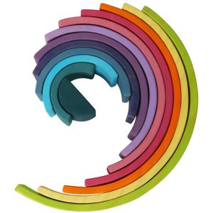 3D 2.75in Stacking Rainbow Wooden Rainbow Stacker 12 Piece