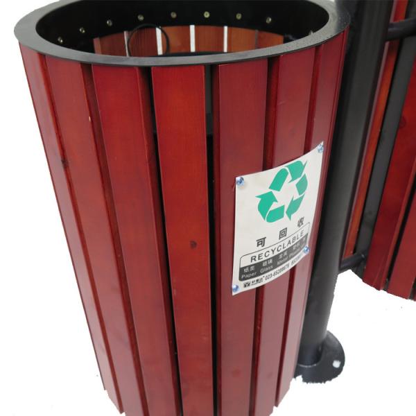 Steel Wooden 240L 120L 2 Compartment Trash Can