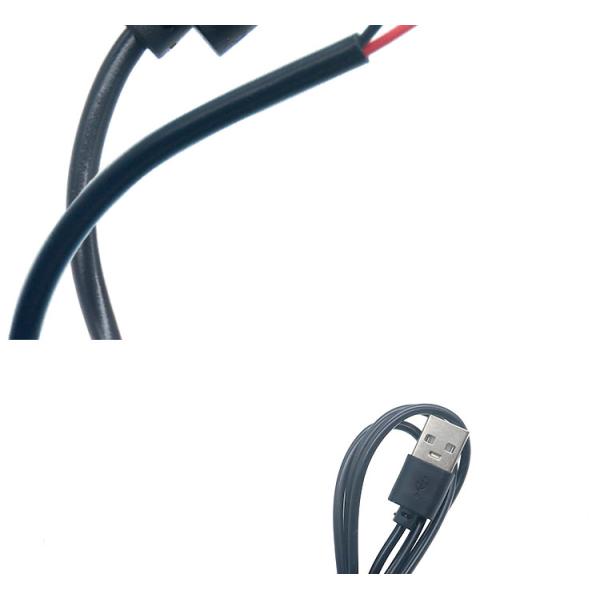 High Quality 5V USB 2.0 A Male to Open Stripped Bare 2pin Wires End Pigtail Cable for LED Light Strip Lamp