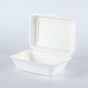 Popular Biodegradable Sugarcane Clamshell Lunch Bagasse Burger Box