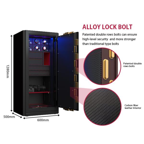Steel Jewelry Safe Box Biometric Fingerprint Lock Watch Winder Safe Double Rows Bolts