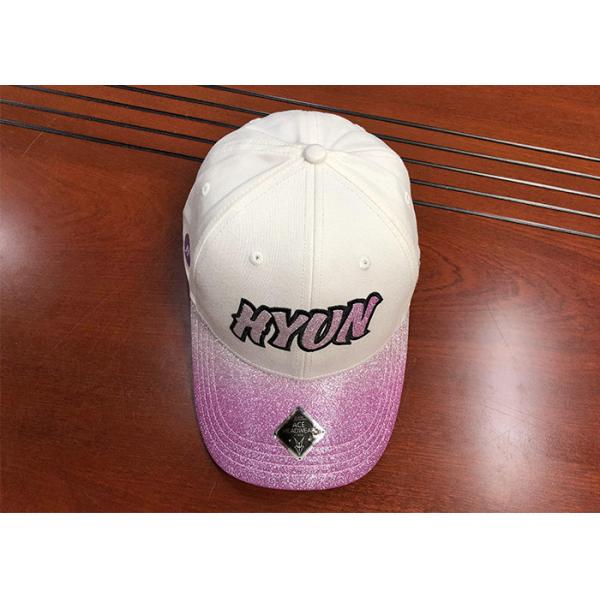 ACE Unisex Adjustable Custom 6 panels Glitter Cloth Embroidery Patch Baseball Curve Bill Cap