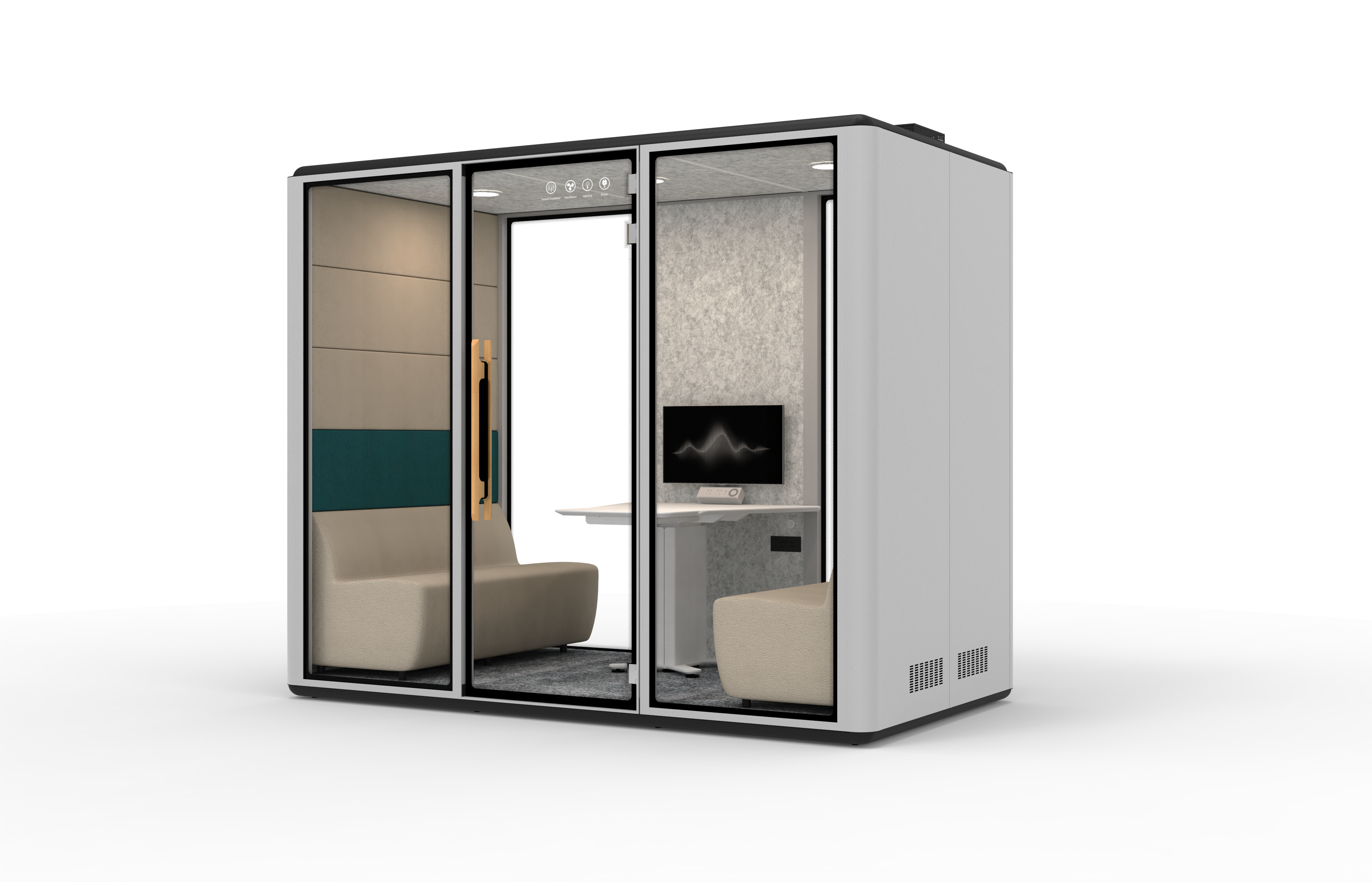 2023 Aluminum Material Acoustic Meeting Booth Movable Movable Silence Pods