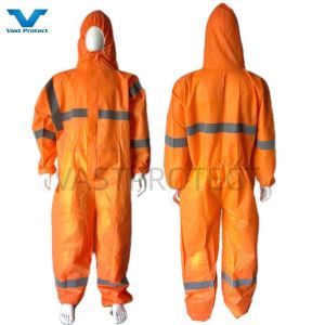 Australia Market PPE SMS Disposable Coveralls Orange Protective Clothing
