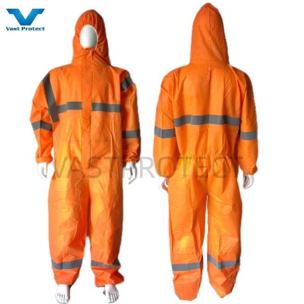 Australia Market PPE SMS Disposable Coveralls Orange Protective Clothing