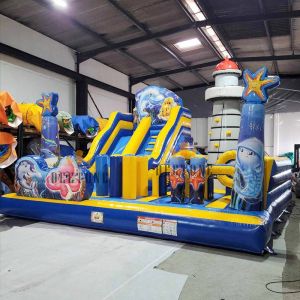 Commercial Sea Theme Playground Inflatable Combo Game bouce slide climbing