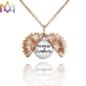 Engraved 304 Stainless Steel Copper You Are My Sunshine Necklace