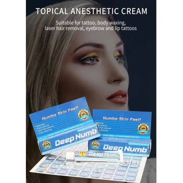 Tattoo Deep Numb Tattoo Numbing Cream Lip Eyeliner Eyebrows Tattoo Piercing Miro-Blading Semi-Permanent Makeup Anesthetic Cream