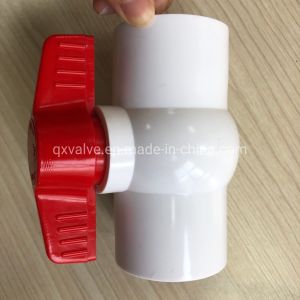 Plastic 1/2 prime prime Butterfly Handle PVC White Ball Valve with Blow-Down