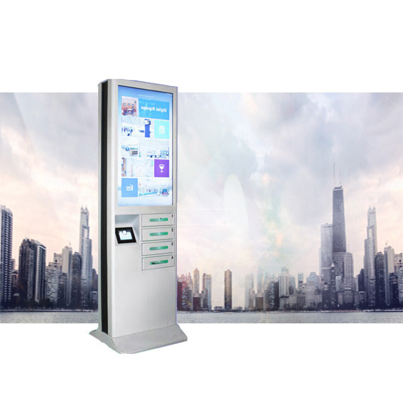 Buy White CRS Material Fast Wireless Charging Station With 43 Inch Digital Signage at wholesale prices