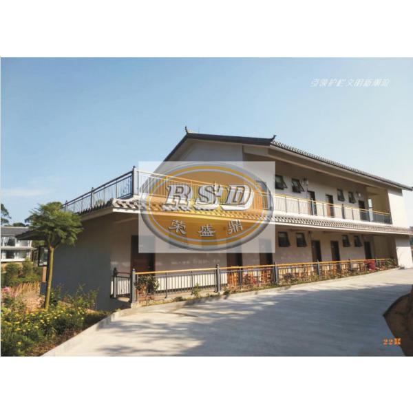 Modern Zinc Steel Wood Grain Railing Indoor Outdoor Use