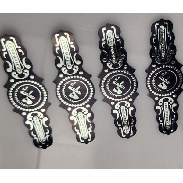 Premium Custom OEM Waterproof Vinyl Printed Cigar Ring with Spot UV and Embossed Printing High Quality Personal Branding Waterproof Cigar Label