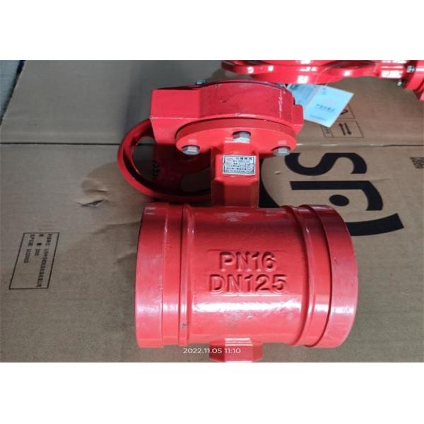 Buy Dn100 Mm Red Butterfly Valve Water Medium Fire Protection at wholesale prices