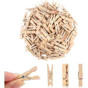 Mini Natural Wooden Craft Clothespins Pegs Clips