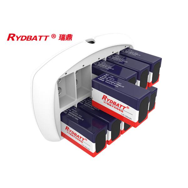 RYDBATT 10 Slot 6F22 Li Ion Battery Charger / Li Ion LED Smart 9v Lithium Ion Battery Charger