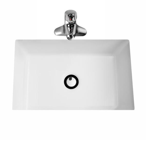 Buy Rectangle WC Under Counter Basin White Ceramics Glazed With overflow at wholesale prices
