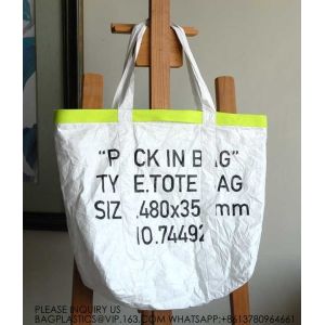Reusable Tote Bag Waterproof Dupont Tyvek Paper Bag With Lining Custom logo