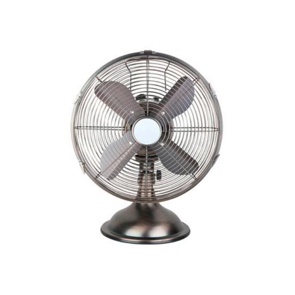 1.2M Height Retro Electric Oscillating Deak Fan Brushed Nickel For Bedroom