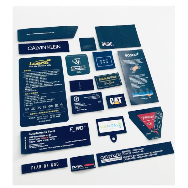 Close-up of woven label texture