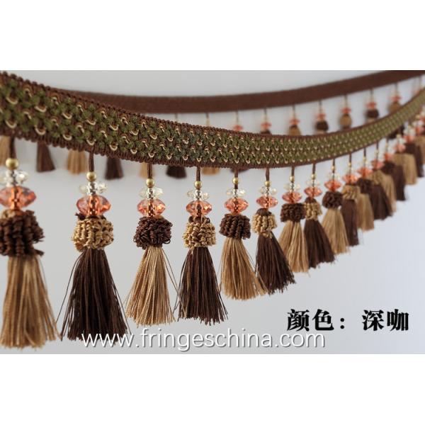 Handmade fashionable chain beads lace tassels fringes for curtain/sofa/pillow/stage decoration