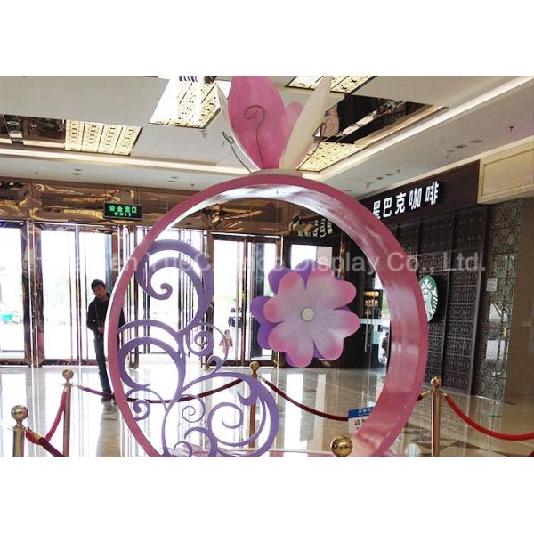 Purple Color Giant Acrylic Decoration , Acrylic Flower Decoration Custom Size