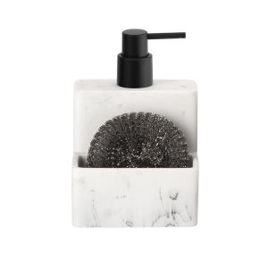 2N1 Grey & White Polyresin Kitchen Utility Caddy Marble Print Sink Caddy