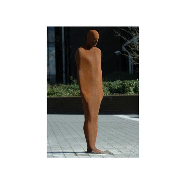 Outdoor Abstract Man Corten Steel Sculpture Landscape Life Size Modern Style