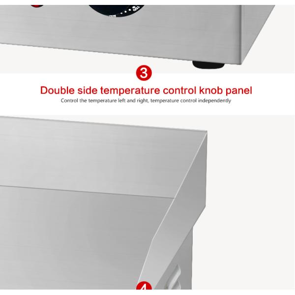 Non-Stick Stainless Steel Electric Flat Top Griddle and Grill for Restaurant Kitchen