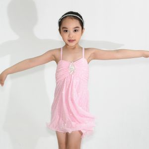 Fully Sequin Lyrical Sleeveless Pleated Dress Mesh Bust Gathering Headpiece