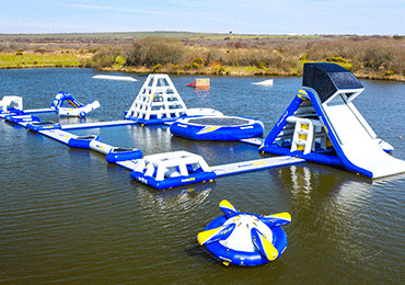 Quality Wake Island Inflatable Water Park Durable Blue Inflatable Aqua Park For Sea for sale