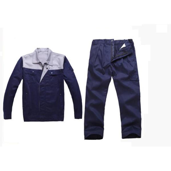 Blended Cotton Pleated Waist Industrial Work Uniforms , Long Sleeve Workwear