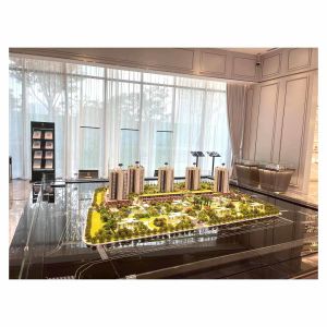 Contemporary Architectural Scale Model Illuminated Towers 1:150 Scale Model