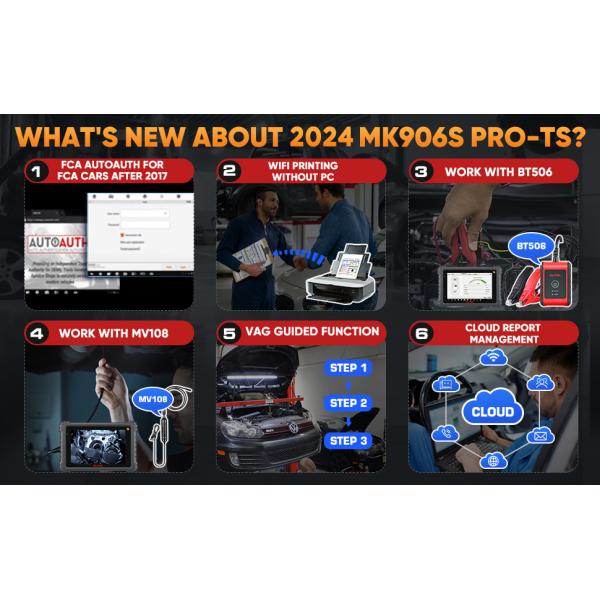 Autel MaxiCOM MK906S PRO Scanner Upgraded of MS906 Pro/MK906BT/MK906 Pro Diagnostic Tool with Advanced ECU Coding Bi-Directional Control 36+ Services