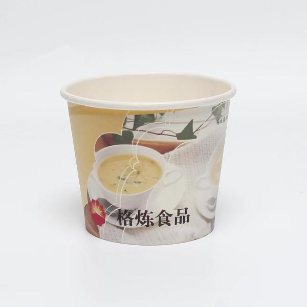 Customized disposable paper bowl round thickened take-out paper soup cup and lid food packaging wholesale