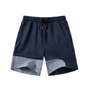 Men's loose quick drying casual solid color patchwork beach pants