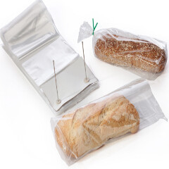 Bakery use FDA approved food grade custom logo clear 30microns wicketted pe bags