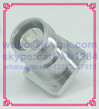 Buy 4.3-10 connector female solder type with flange square All brass made  VSWR 1.15 50ohm PTFE dielectric silver plated pin at wholesale prices