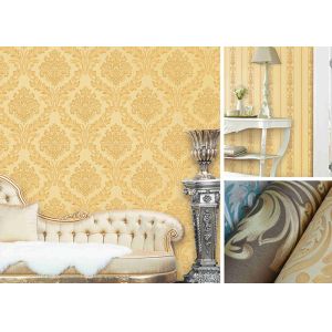 Quality Modern Style PVC Damask Low Price Wallpaper for Office / House Decoration , SAC CE for sale