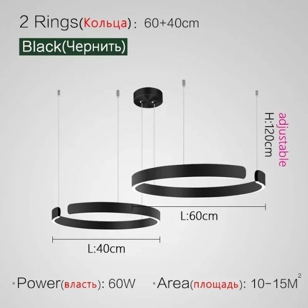 Mininalist Circle Rings Ceiling Chandeliers Hanging Pendant Lighting Aria Multi Light Chandelier（WH-AP-619）