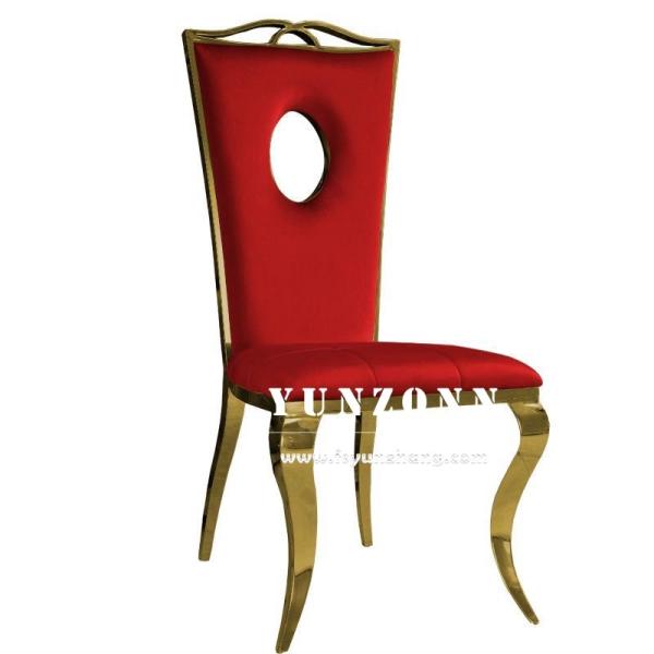 Gold Stainless Steel Dining Chair Luxury White PU Leather Wedding Chair for Hotel Party Events